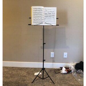 Folding Music Sheet Stand 2 in 1 Dual-Use Portable Foldable Music Stand
